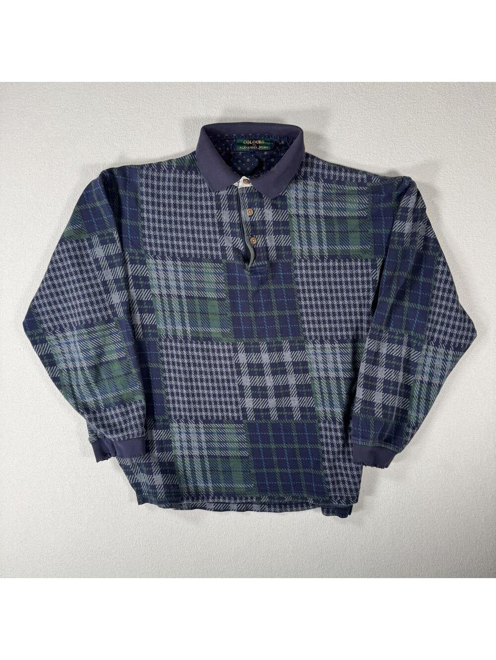 Vtg 90s Multi Coloured Collared Rugby Shirt Alexander Julian